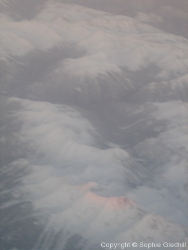 Flying over Mongolia